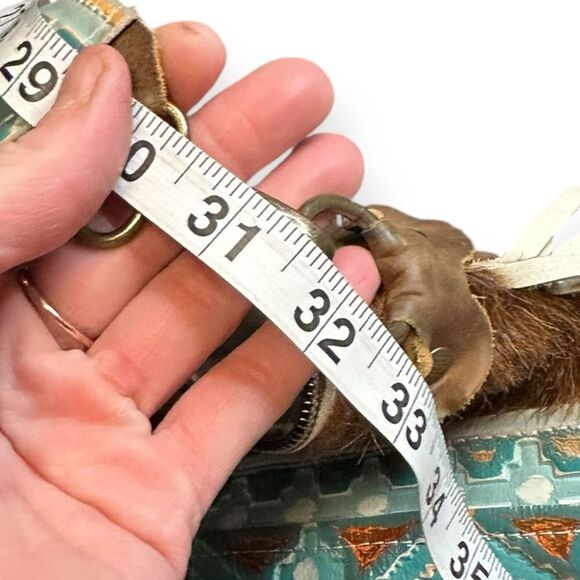 DANCING CACTUS DESIGNS Women’s Brown Cowhide Turquoise Tooled Leather Fringe Sho - Picture 5 of 7